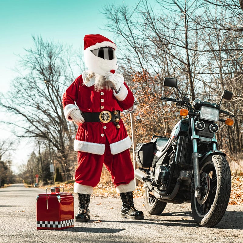 LFUTARI Christmas Santa Motorcycle Helmet Cover,Nativity Helmet Cover Santa Claus Xmas Hat Decoration Accessories for Men - Image 4
